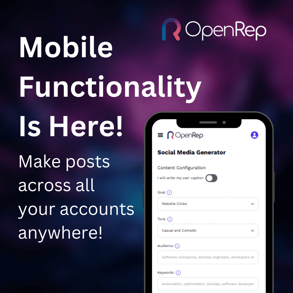 openrep_ai's tweet photo. OpenRep is now mobile, letting you share live event updates right from your phone—anywhere, anytime. 1/1 https://t.co/7GbiZxfKdY