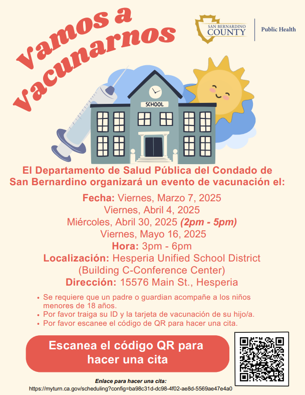 CypressCyclone's tweet photo. The CDPH will be holding immunization clinics at the HUSD District office on 03/07, 04/04, 04/30, and 5/16. For more info see attached flyers. Note: This event is not organized or implemented by HUSD. https://t.co/Vlm5c3ot6a