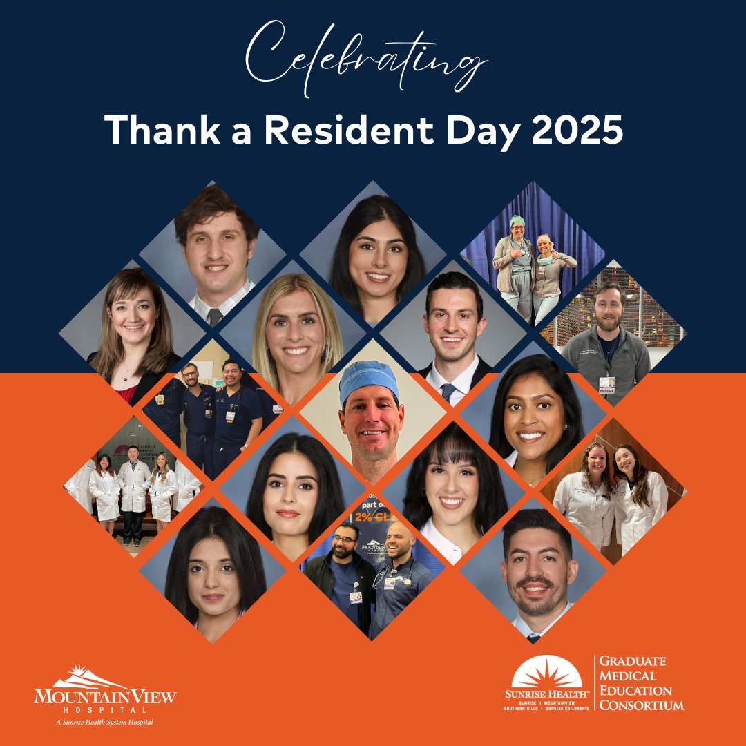 During #ThankAResidentDay, MountainView Hospital celebrates the more than 5,100 residents and fellows who work alongside our clinical teams to provide compassionate, patient-centered care in hospitals across <a href="/HCAhealthcare/">HCA Healthcare</a>. You are the future of healthcare, and we thank you.