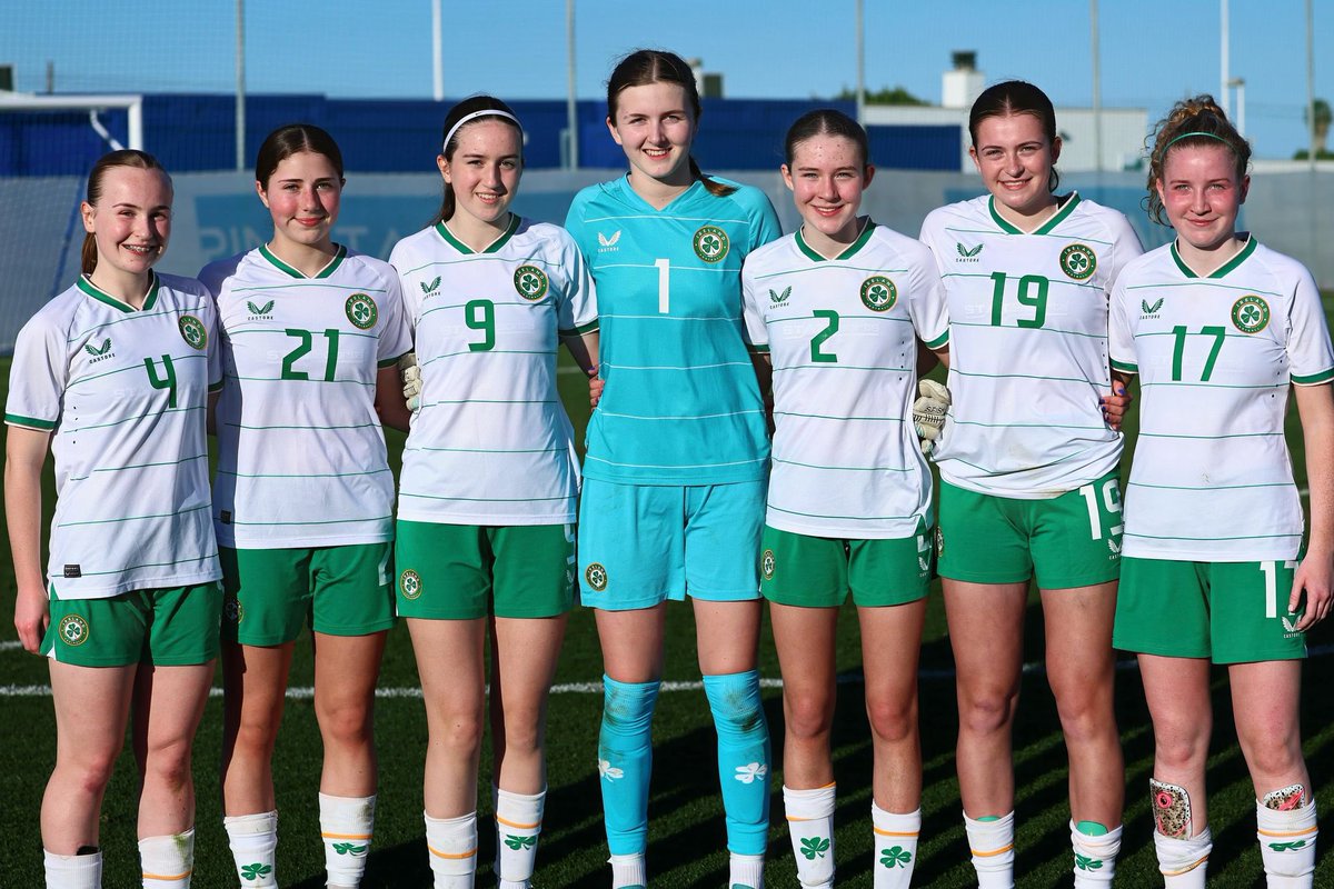 SRFCAcademy's tweet photo. The seven #IrishRovers representing Ireland WU16s in Spain this week 👇

🇮🇪 Sophie Clarke
🇮🇪 Lara Dallaghan
🇮🇪 Ciara Milton
🇮🇪 Sarah Doyle
🇮🇪 Hailey Twomey
🇮🇪 Alice Buggle
🇮🇪 Keelin Comiskey

Ciara Milton was on the scoresheet in a 3-1 win over Switzerland on Thursday ☘️ https://t.co/u361WO1j6X