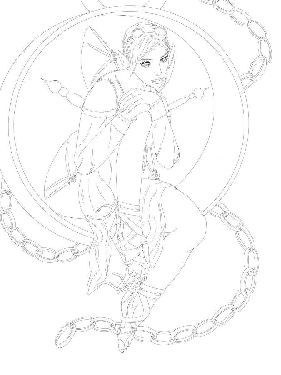 StarlaRose366's tweet photo. Clock ‘n Chain. Hi, I hope everyone is doing well. I’m sharing with you my fairy work in progress. Let me know your thoughts and thank you for viewing. #faebruary #fantasyart #fairyart #artshare #fairyillustration https://t.co/aK1ceWAJU7