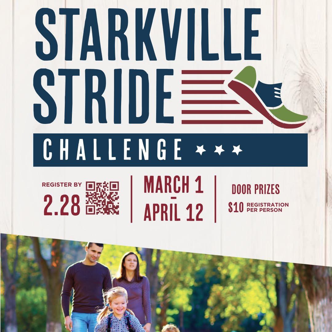 Our 4th Annual Starkville Stride begins TOMORROW! Join in on our favorite health initiative to get moving this Spring ➡️ starkville.org/the-partnershi…
