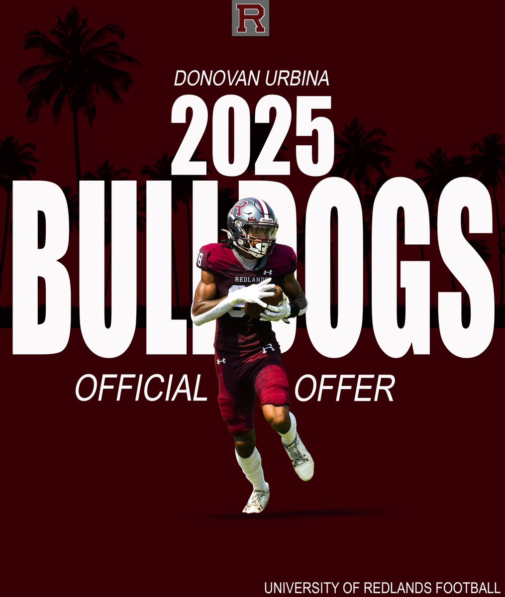 Donovan Urbina (@donovan__urbina) on Twitter photo Had a great time on my visit was also blessed to receive an offer!
<a href="/UofR_Football/">Redlands Bulldog Football</a> <a href="/UR_CoachGood/">Jim Good</a> <a href="/UR_CoachBennett/">Joe Bennett</a> <a href="/BrothaCraig/">Craig Robbins</a> Had a great time on my visit was also blessed to receive an offer!
<a href="/UofR_Football/">Redlands Bulldog Football</a> <a href="/UR_CoachGood/">Jim Good</a> <a href="/UR_CoachBennett/">Joe Bennett</a> <a href="/BrothaCraig/">Craig Robbins</a>