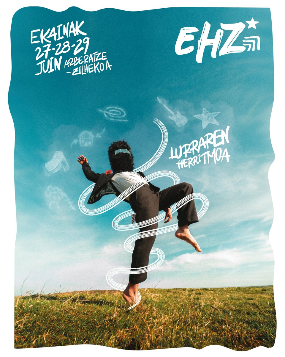 #EHZ29 AFITXA

Euskal Herria Zuzenean festibalaren 29.edizioa, ekainaren 27, 28 eta 29an iraganen da Arberatzen (Baxe-Nafarroa)!

3 eguneko bonoa 👉ehz.eus/eu/txarteltegi…

#ehzfestibala #lurrarenherritmoa #ehz