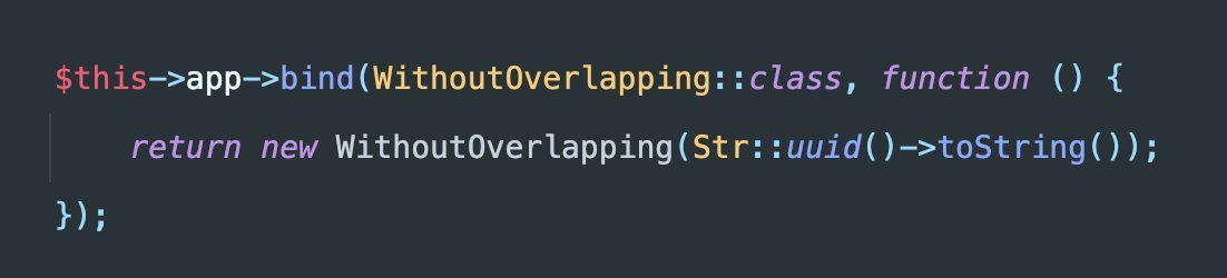 Is there a way to disable <a href="/laravelphp/">Laravel</a> job middleware when running tests? I want to execute all jobs in the queue using the sync driver but they are getting stuck since WithoutOverlapping kicks in

Mocking middleware for now like this. Is there a better alternative? <a href="/taylorotwell/">Taylor Otwell</a>
