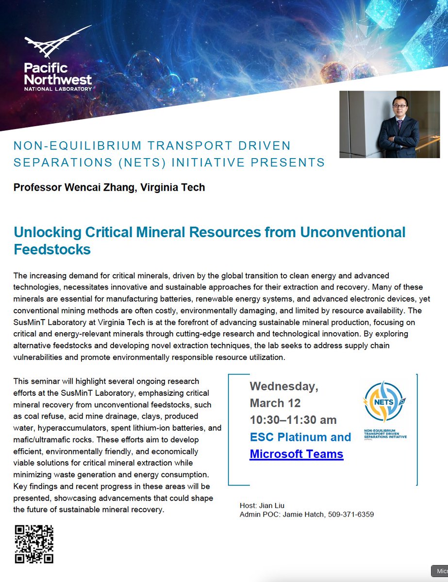 Pleased to be hosting Professor Wencai Zhang for a seminar on 3/12.