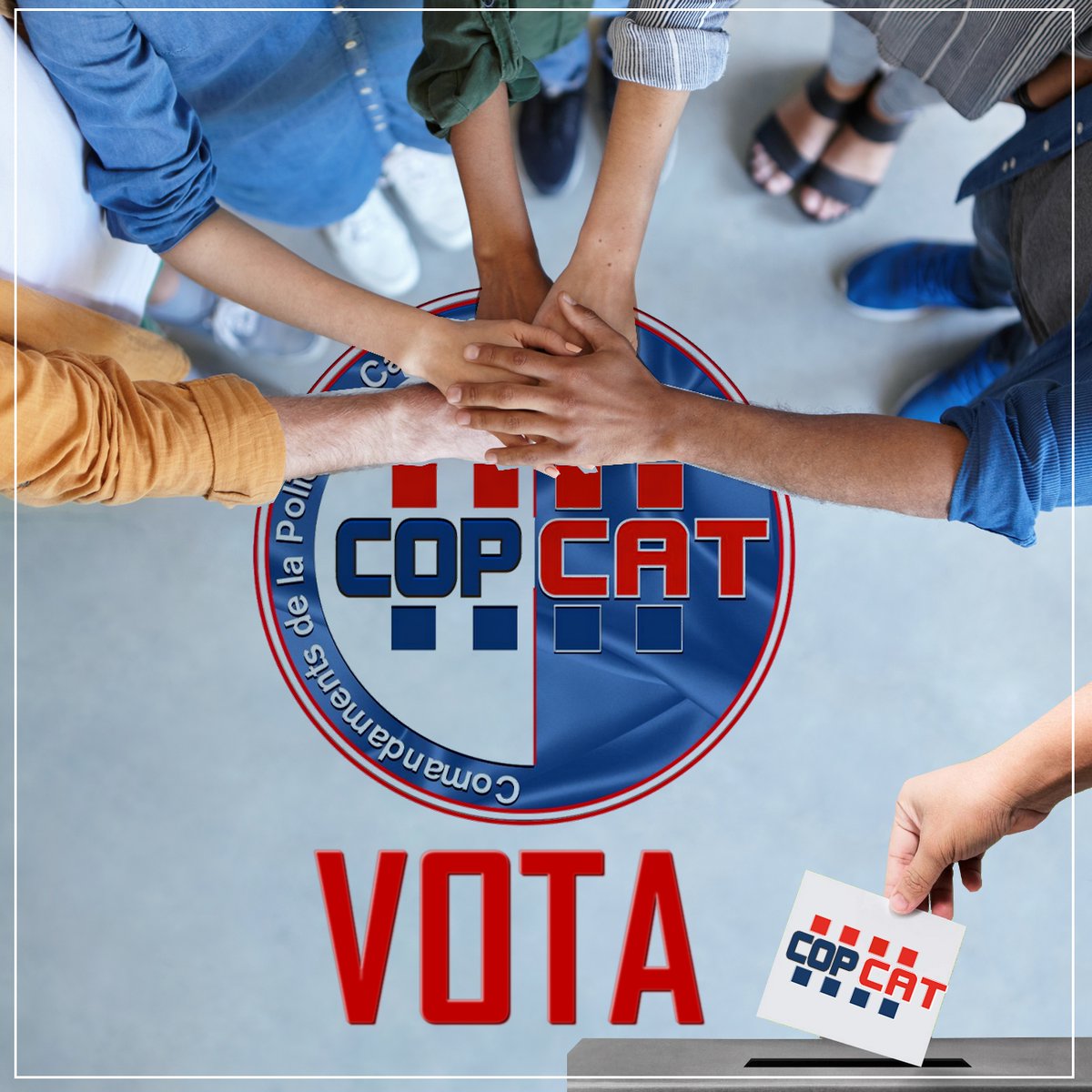 COPCAT8's tweet photo. 📢Uneix-te a COPCAT! 
🚔💙 Impulsem el benestar, la promoció i la tecnologia per a una policia més preparada i eficient. 
#COPCAT #CopCAT2025 #EleccionsSindicalsCME https://t.co/Q6lrluguFt
