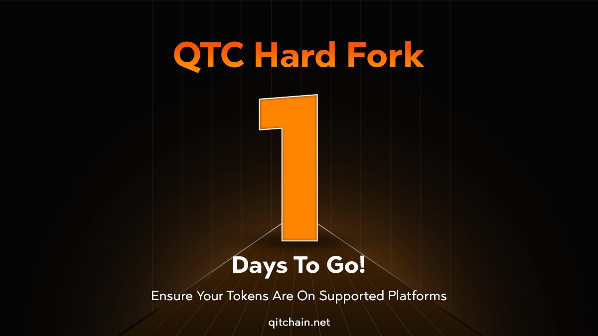 Qitcoin_QTC's tweet photo. ๐ข Less than 24 hours to go!
The QTC hard fork happens tomorrow at 00:00 UTC.
Is your wallet upgraded?
.
.
#QTC #BlockchainUpgrade #Qitchain #Blockchain #Crypto #HardFork #CryptoUpgrade https://t.co/R4aN90eT9i