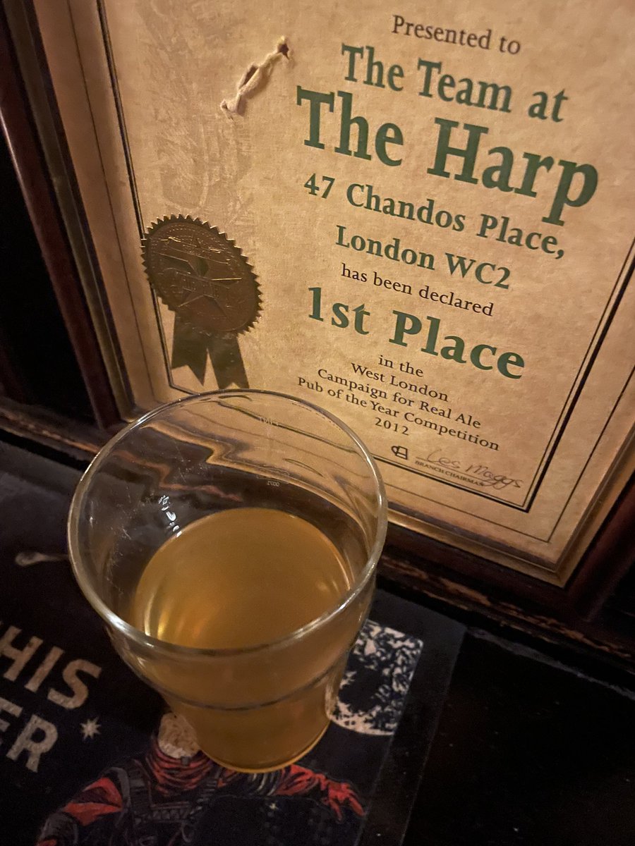 #nowdrinking <a href="/RossCider/">Ross Cider</a> Bittersweet Goodbye in the <a href="/harppub/">Harp, Covent Garden</a>