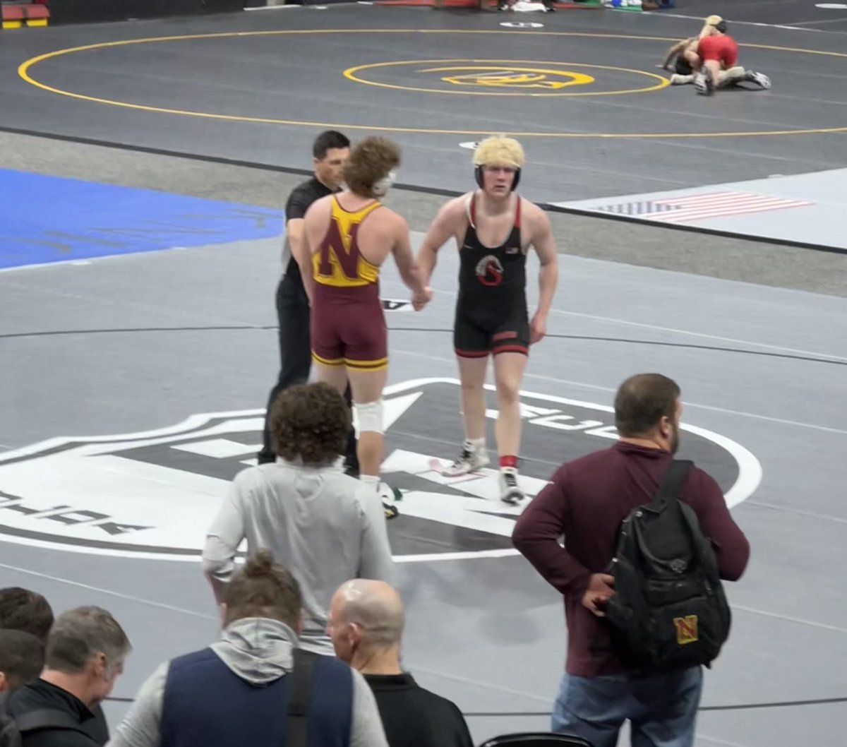 Congratulations to our Raider Wrestlers who won their first round match at State and are advancing to the quarterfinals! Keith Harner, Zane Engels, Owen Murphy, and Ryan Kuyper.