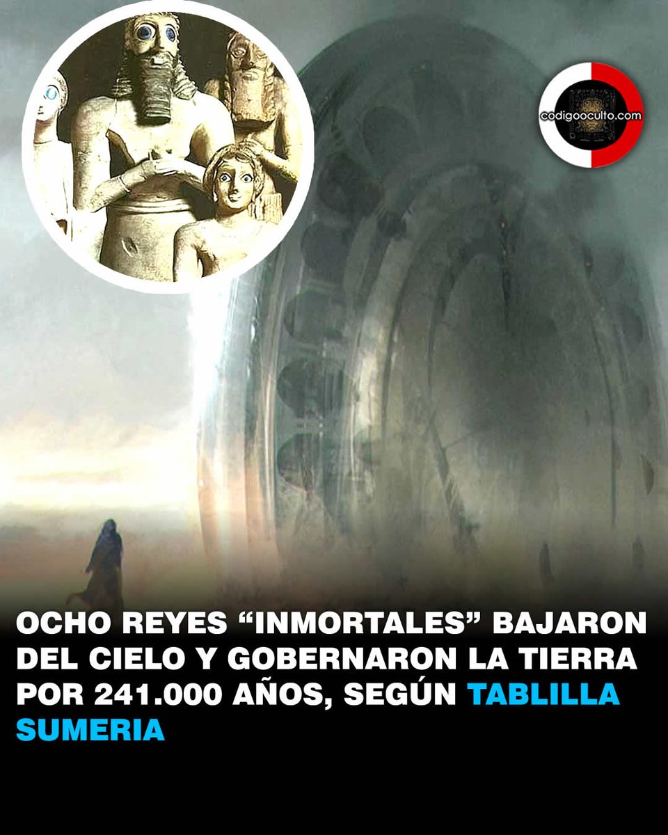 exploracionovni's tweet photo. Reyes sumerios antediluvianos de longevidad imposible mencionados en una Tablilla Sumeria.  

Los listados de antiguos reyes antediluvianos guardan relación con el génesis bíblico y sus patriarcas sagrados, cuyas edades parecen desafiar todo lo conocido. Así tenemos a Matusalem, el famoso abuelo de Noé, quién habría llegado a vivir 900 años. Uno de los listados más insólitos, la Lista de los Reyes Sumerios, donde aparecen enumerados antiguos monarcas sumerios, remontados sus dinastías más allá del tiempo conocido.  

Estos registros antediluvianos acerca de los antiguos monarcas sumerios, y de los más citados por los estudiosos, fue el compilado por el historiador y astrónomo caldeo llamado Beroso.  Según Beroso estos reyes desconocidos para la historia oficial, gobernaron cientos de miles de años. En cifras consideradas siderales si se tiene en cuenta que el listado solo muestra entre 8 a 10 reyes. 👇