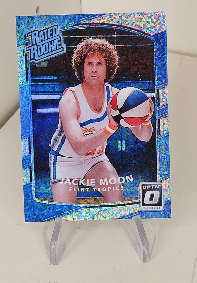 cardcreator5001's tweet image. I made this card. Please like, share, berate me, whatever it is we do on Twitter. 

I want everyone to see this one. 

Jackie Moon Flint Tropics Rated Rookie Sparkle