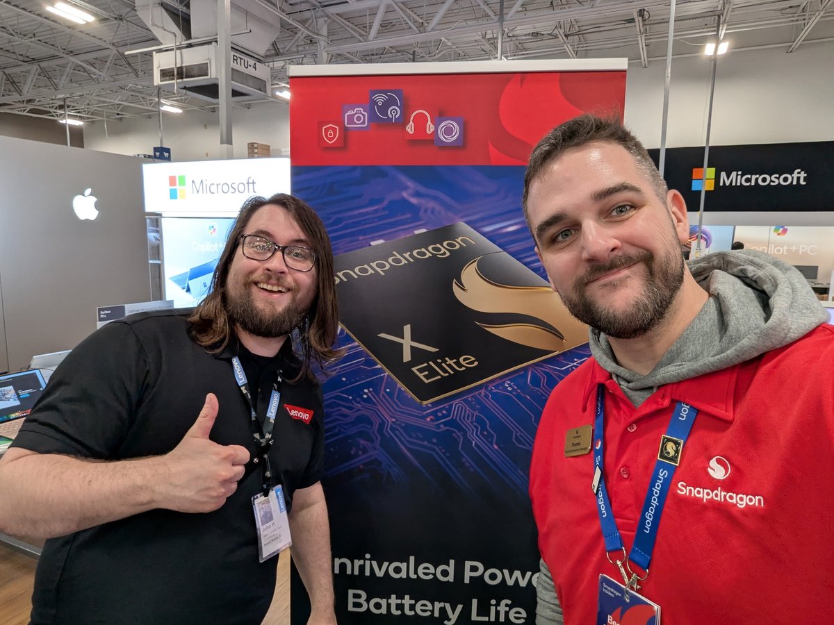 JohnLenovoThink's tweet photo. What an amazing week helping train staffing up on the amazing aura computers we have and the exclusive features and meeting up with my regional snapdragon rep to get everyone up to speed on copilot PCs #WeAreLenovo #premiumstars https://t.co/G8FXzM5rJK