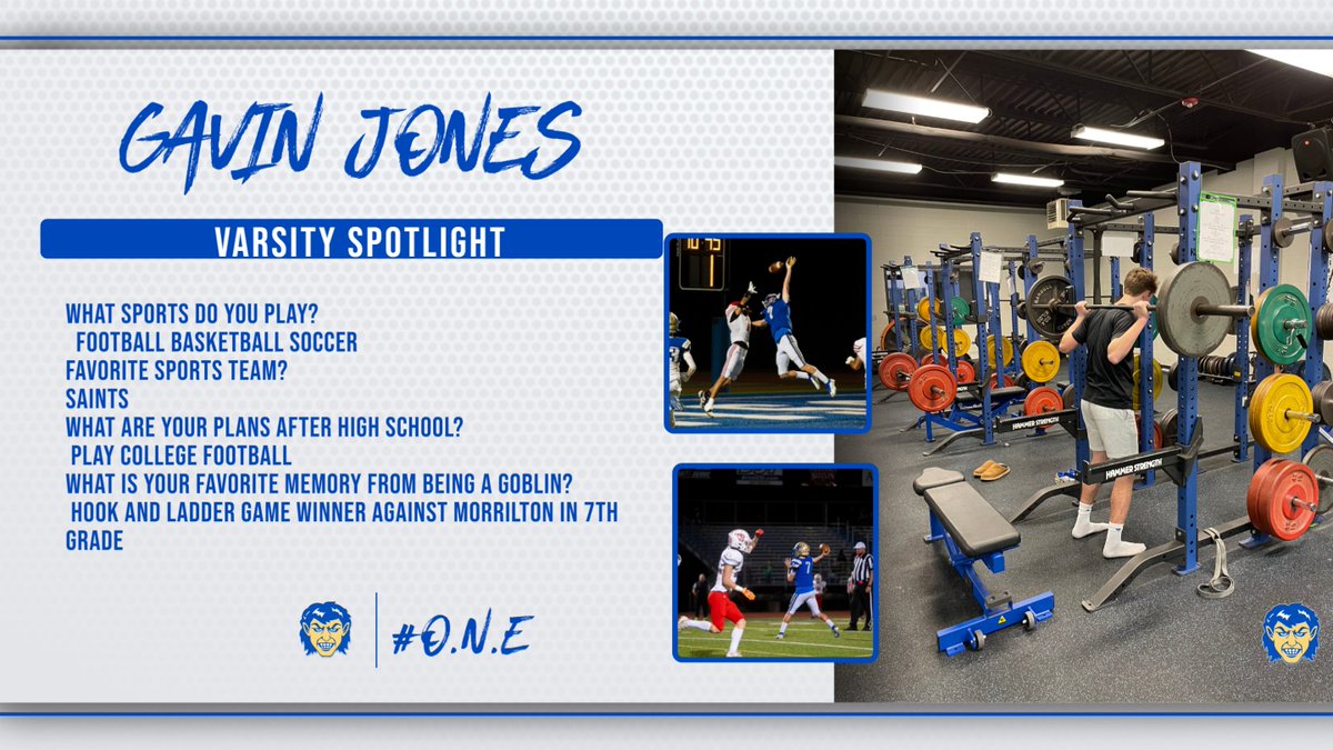 Gavin got experience playing DB, WR, and QB last season. He has been working hard to be a big player for us this year and we are excited to have him on the field #GoGobs