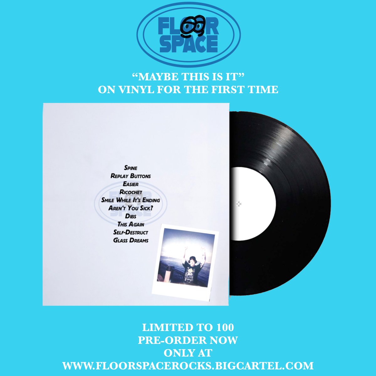 floorspacerocks's tweet photo. very first vinyl pressing of “Maybe This Is It” is finally available for pre-order right now only on our merch store! Black 12” vinyl (33 1/3 RPM) limited to only 100 copies. grab one while ya can. really excited about this and hope you are too. CHEERS! 

https://t.co/F8Nd6EKtDd https://t.co/YoL5gjQlge
