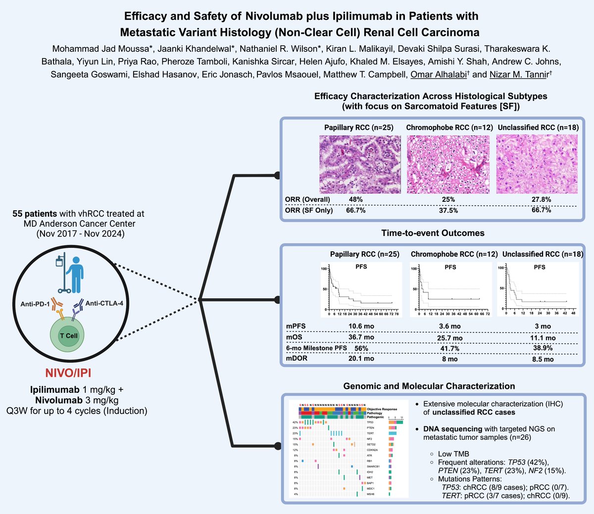 Mohammad Jad Moussa, MD, MSc (@mjmoussa_) on Twitter photo 11/ Special thanks to our patients, co-authors, <a href="/kaydaustin/">Katie Coleman</a> for endless support & motivation, legend Dr. Nizar Tannir & mentors <a href="/DocMattCampbell/">Matt Campbell MD, MS</a> & <a href="/OAlhalabiMD/">Omar Alhalabi, MD</a>! Work recently presented at GU ASCO 2025 #GU25 (🙏to organizers).
👇Graphical abstract for the visual learner /end 11/ Special thanks to our patients, co-authors, <a href="/kaydaustin/">Katie Coleman</a> for endless support & motivation, legend Dr. Nizar Tannir & mentors <a href="/DocMattCampbell/">Matt Campbell MD, MS</a> & <a href="/OAlhalabiMD/">Omar Alhalabi, MD</a>! Work recently presented at GU ASCO 2025 #GU25 (🙏to organizers).
👇Graphical abstract for the visual learner /end