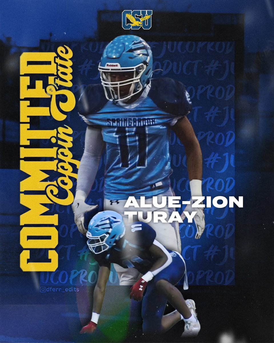 Alue-Zion Turay (@4k_z1on) on Twitter photo For the next 2-3 years ill be #commited to CSU <a href="/Coach_Herrera71/">Coppin State University Club Football</a>
NCAA 4 Years Eligible
Lets get to workβΌοΈ
#JUCOPRODUCT #Wecoming For the next 2-3 years ill be #commited to CSU <a href="/Coach_Herrera71/">Coppin State University Club Football</a>
NCAA 4 Years Eligible
Lets get to workβΌοΈ
#JUCOPRODUCT #Wecoming