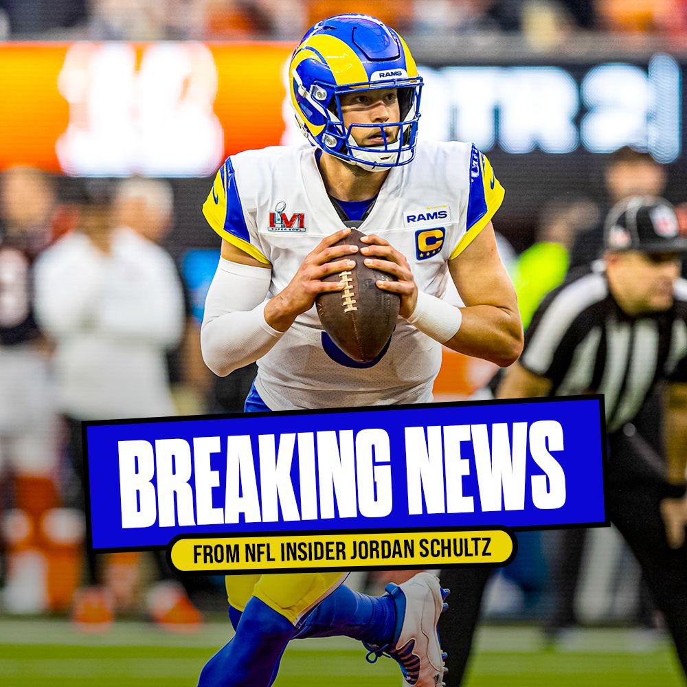 Schultz_Report's tweet photo. BREAKING: The #Rams and QB Matthew Stafford are finalizing an agreement to keep him in Los Angeles, sources tell @NFLonFOX. 

Despite the relationship getting contentious at times, and significant interest from the Raiders and Giants, both sides were able to hash things out for him to stay in LA.