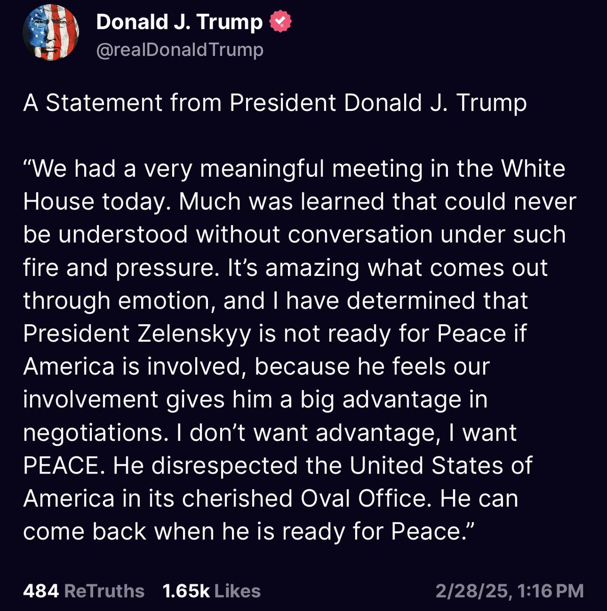 I have said for a month that Ukraine must look to Europe and elsewhere for support. This proves it. It is time for Ukraine to do this without the US. We are no longer a country that stands by our stated values and ideals - we are now morally small, vicious, and petty.