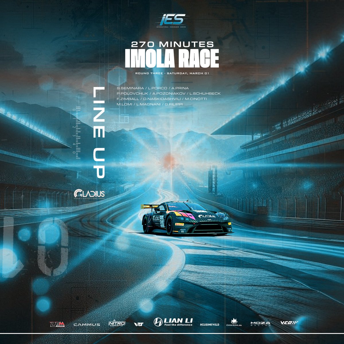 Gladius Competitions (@gladius_c) on Twitter photo The third round of the International Endurance Series by <a href="/LFMotorsport/">Low Fuel Motorsport</a> & <a href="/vcoesports/">VCO ๐น๐</a> will take place on home soil, at the legendary Imola circuit, the stage of some of the most memorable events in history. As always, we will give our best. <a href="/GlobalLianli/">LIAN LI Global</a> <a href="/AC_assettocorsa/">Assetto Corsa</a> The third round of the International Endurance Series by <a href="/LFMotorsport/">Low Fuel Motorsport</a> & <a href="/vcoesports/">VCO ๐น๐</a> will take place on home soil, at the legendary Imola circuit, the stage of some of the most memorable events in history. As always, we will give our best. <a href="/GlobalLianli/">LIAN LI Global</a> <a href="/AC_assettocorsa/">Assetto Corsa</a>