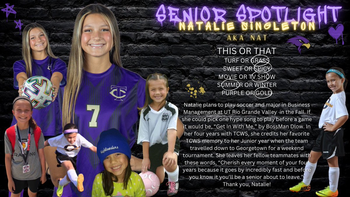 TCHS_WSOCCER's tweet photo. Meet our SENIORS!!! We are so so proud of each of these girls! What they’ve done for TCWS and the legacy they’re leaving will impact many after them! We wish them the best as they continue their soccer and academic careers in college! 
#tcod #talonsup https://t.co/XU4ExDXGZT