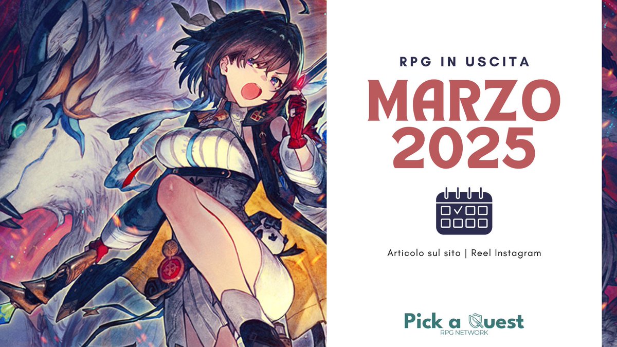 PickaQuest's tweet photo. RPG IN USCITA 📅 MARZO 2025

https://t.co/eaCfFr4oQx https://t.co/9AwE2L2hhy