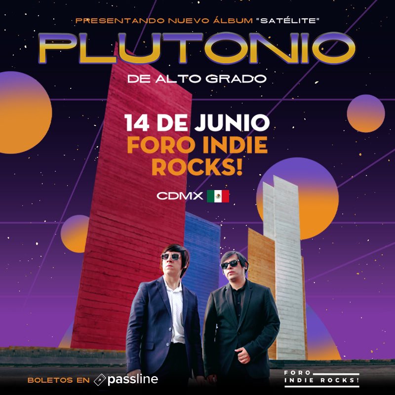 ¡CDMX! 🇲🇽 ¡Es un honor anunciar nuestro show más importante del año en tierras aztecas! ¡Nos vemos este Sábado 14 de Junio en la presentación oficial de ‘SATÉLITE’ 🛰️!

🎫 Preventa FANS: passline.com/eventos/pluton…