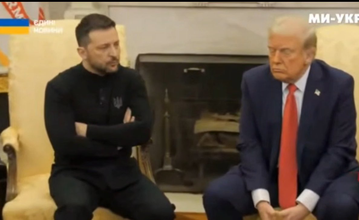 AllaPoedie's tweet photo. « Vous n’avez pas de cartes fortes » — Trump

« Je ne suis pas venu ici pour jouer aux cartes » — Zelensky

#UkraineNeverSurrenders https://t.co/l3qLtCRjXM