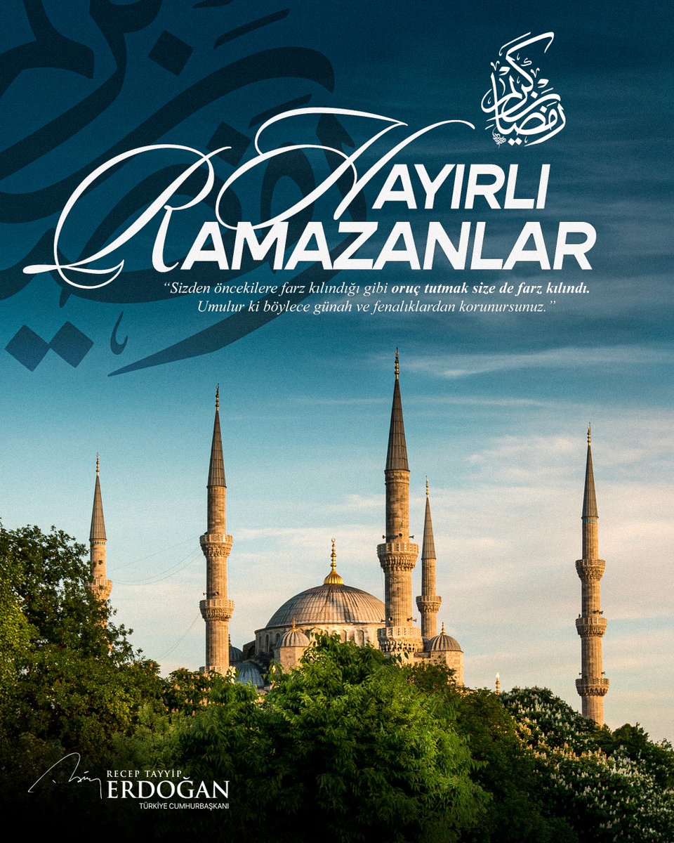 Birlik ve beraberliğin, dostluk ve dayanışmanın, huzur ve muhabbet ikliminin zirveye ulaştığı bir rahmet ayı olan Ramazan-ı Şerif’in ülkemiz, milletimiz ve İslam âlemi için hayırlara vesile olmasını Allah’tan niyaz ediyorum.

Ramazan-ı Şerif’imiz mübarek olsun. 🌙