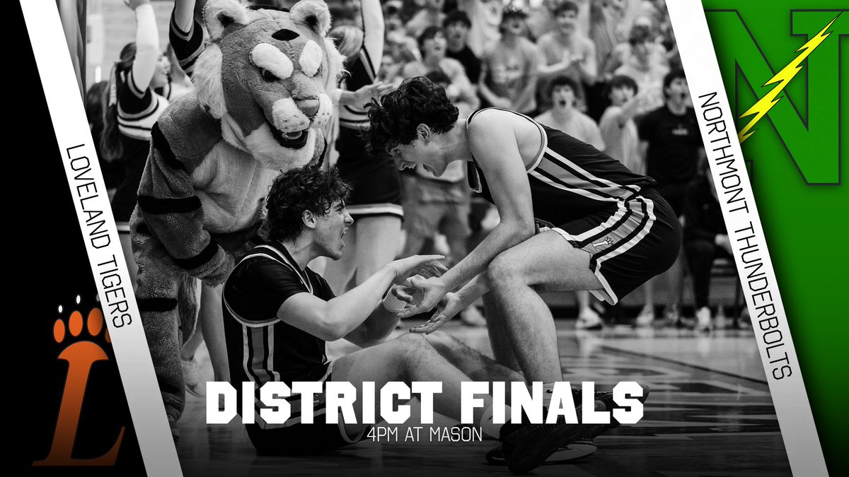 Jayson Bruce (@lhstigerad) on Twitter photo It's District Finals TIME!! Get out to Mason Middle School on Saturday @ 4:00 to watch your Tigers take on Northmont in the District Final! <a href="/Loveland_AsstAD/">Shayne Lyons</a> <a href="/Loveland_MensBB/">Loveland HS Tigers Men’s Basketball</a> <a href="/LABTigers/">Loveland Athletic Boosters</a> <a href="/Loveland_HS/">Loveland High School</a> <a href="/TigerSpiritClu1/">Loveland Spirit Club</a> It's District Finals TIME!! Get out to Mason Middle School on Saturday @ 4:00 to watch your Tigers take on Northmont in the District Final! <a href="/Loveland_AsstAD/">Shayne Lyons</a> <a href="/Loveland_MensBB/">Loveland HS Tigers Men’s Basketball</a> <a href="/LABTigers/">Loveland Athletic Boosters</a> <a href="/Loveland_HS/">Loveland High School</a> <a href="/TigerSpiritClu1/">Loveland Spirit Club</a>