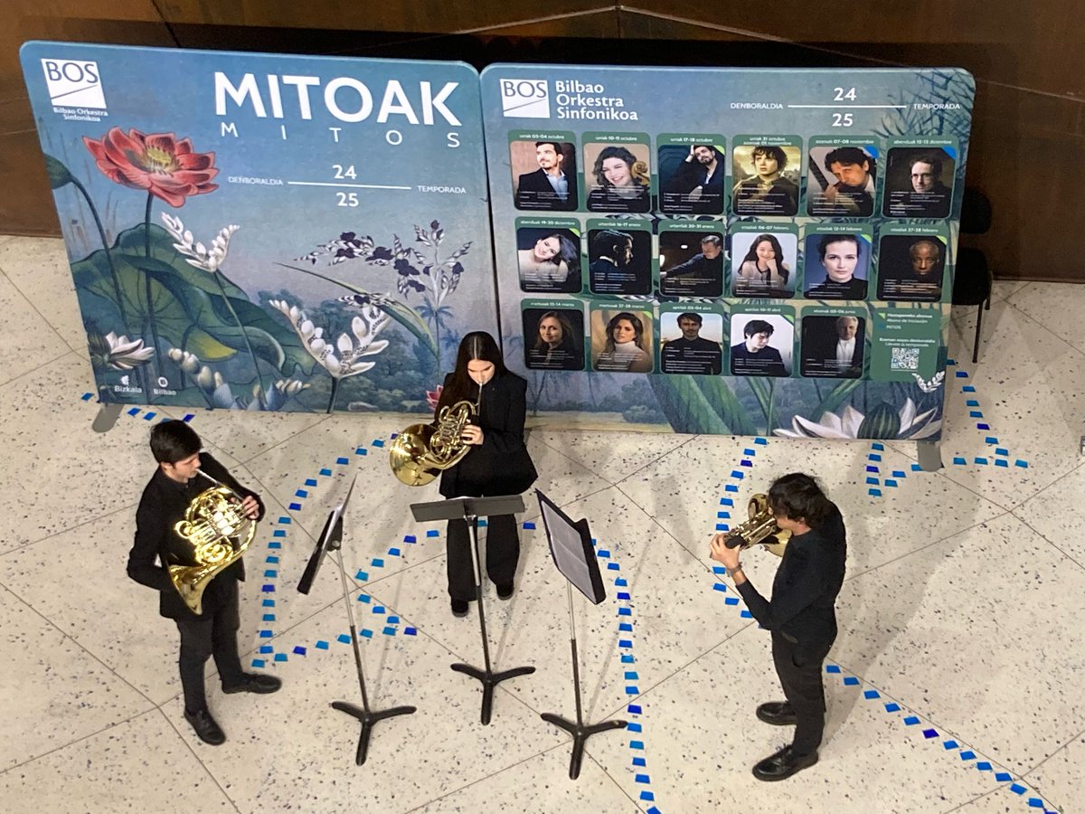 Sinfonica de Bilbao (@bilbaorkestra) on Twitter photo Ayer, antes de nuestro concierto de la temporada y dentro del programa Kontzertu Aurreko Musika (KAM) el grupo de trompas del Conservatorio de Bilbao (Peru Barranco Peña, Ibai Cenador Velasco y Kattalin Ibarreche López) ofreció un concierto.
<a href="/ConserBilbao/">CONSERVATORIO BILBAO</a>
<a href="/Euskalduna_eus/">Euskalduna Bilbao</a> Ayer, antes de nuestro concierto de la temporada y dentro del programa Kontzertu Aurreko Musika (KAM) el grupo de trompas del Conservatorio de Bilbao (Peru Barranco Peña, Ibai Cenador Velasco y Kattalin Ibarreche López) ofreció un concierto.
<a href="/ConserBilbao/">CONSERVATORIO BILBAO</a>
<a href="/Euskalduna_eus/">Euskalduna Bilbao</a>