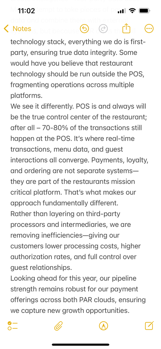 ARR growth of 21%, gross profit 30% growth, adjusted ebitda $5.8MM, locations 140k! Read our thoughts on Q4 2024 at $PAR 📷