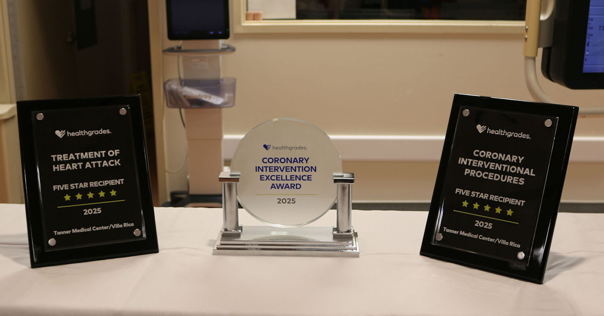 Tanner Medical Center/Villa Rica has achieved accolades from Healthgrades: two Five Star 2025 Awards, one for Coronary Interventional Procedures and one for Treatment of Heart Attack; and a Coronary Intervention Excellence Award for 2025.

🔗 For more: bit.ly/4gYol3D