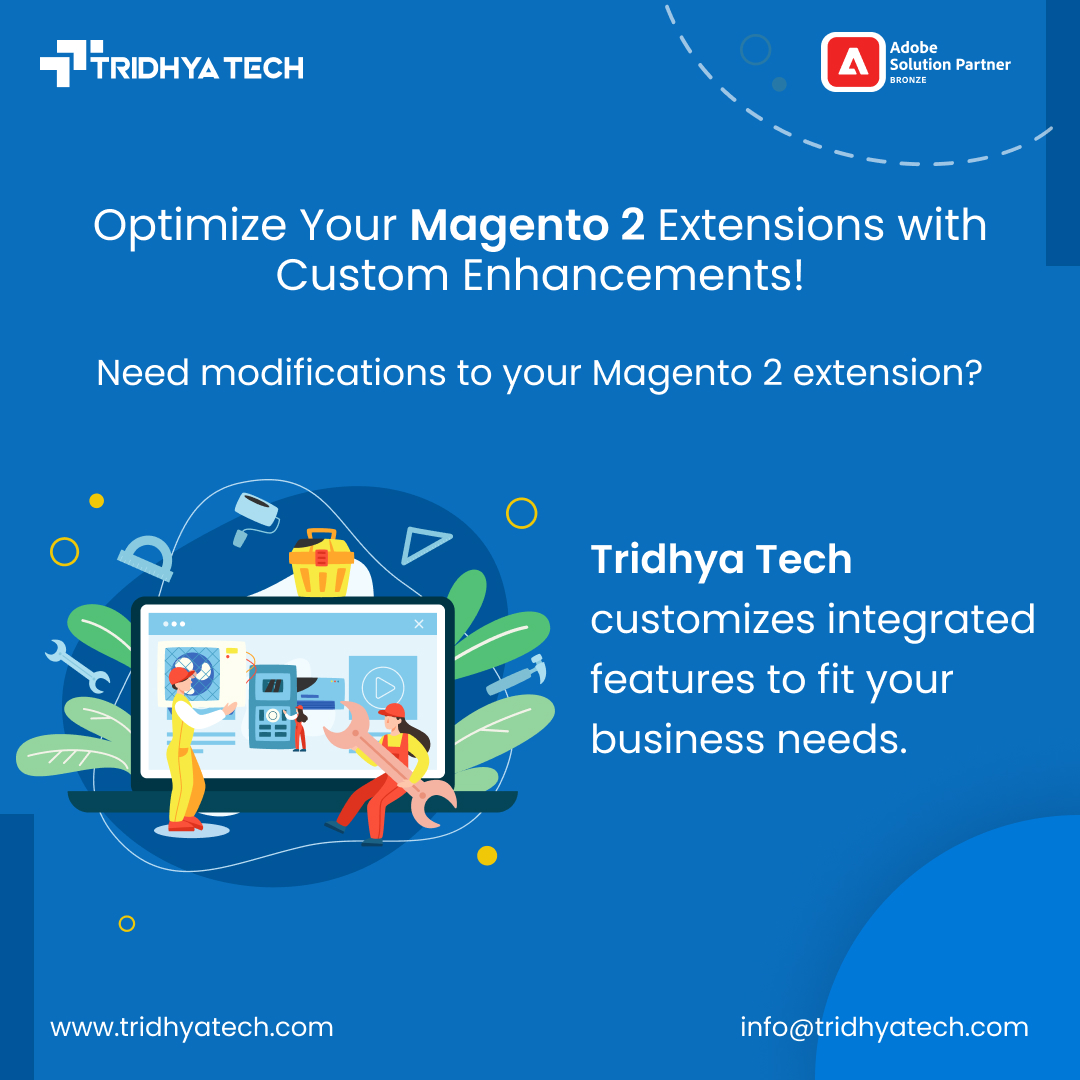 TridhyaT's tweet photo. Tailor Your Magento 2 Store with Custom Features!

Tridhya Tech optimizes and customizes Magento 2 extensions to fit your business perfectly.
https://t.co/ej9e3pNHiv
 
#TridhyaTech #Magento2 #EcommerceSolutions #MagentoDevelopment #CustomExtensions https://t.co/VEwLmfcdyr