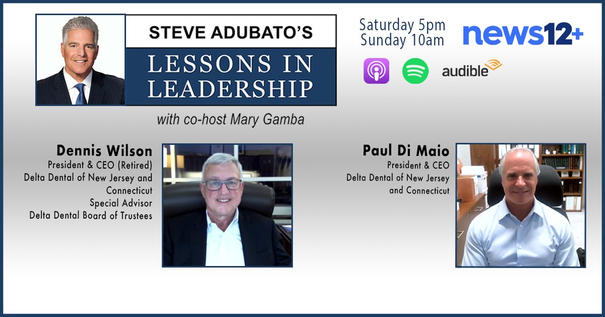 Delta Dental NJ & CT (@deltadentalnjct) on Twitter photo Excited to announce that Delta Dental of New Jersey and Connecticut's former and current CEOs will join <a href="/SteveAdubato/">Steve Adubato, PhD</a>’s Lessons in Leadership to discuss leadership, business in NJ, and all things Delta Dental. 😊 Tune in Saturday at 5 PM and Sunday at 10 AM on News 12+! Excited to announce that Delta Dental of New Jersey and Connecticut's former and current CEOs will join <a href="/SteveAdubato/">Steve Adubato, PhD</a>’s Lessons in Leadership to discuss leadership, business in NJ, and all things Delta Dental. 😊 Tune in Saturday at 5 PM and Sunday at 10 AM on News 12+!