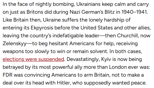 Ukraine's position in WWIII resembles that of Britain in WWII. ⬇️ gmfus.org/news/put-count…

Main difference is that in WWII the United States consistently had a president who was committed to being the arsenal of democracy.

Churchill was never treated the way Zelenskyy was today.