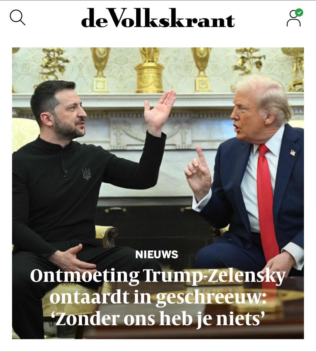 De man die Oekraïne te vuur en te zwaard heeft verdedigd, wordt ordinair beledigd door Trump en Vance. Een nieuw dieptepunt in deze onzekere wereld.

Europese leiders en ons kabinet komen nu niet weg met gratuit woorden. Actie is nodig voor Oekraïne en Europa’s veiligheid.