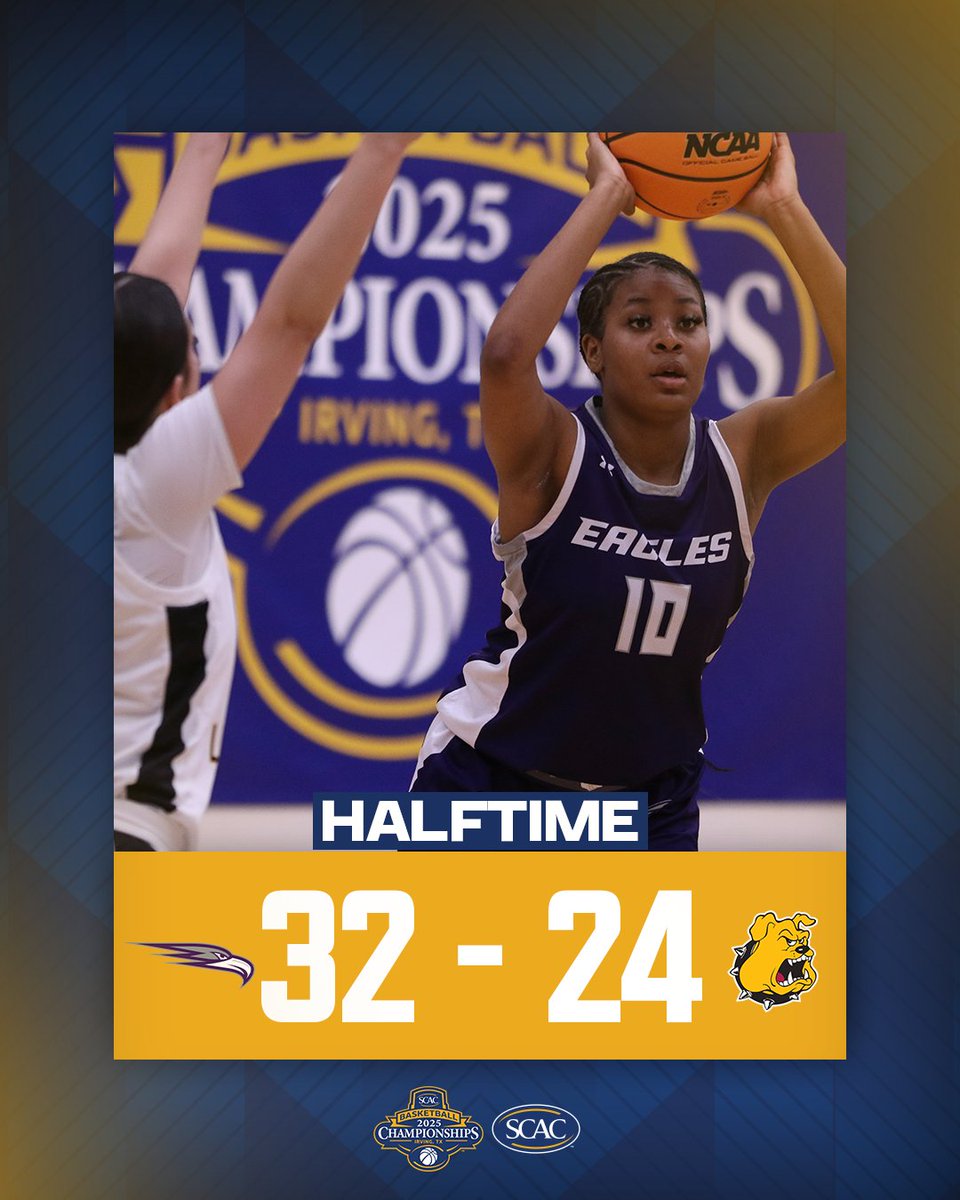 SCAC (@scac_sports) on Twitter photo #SCACWbb | At the half, <a href="/UofOAthletics/">Ozarks Athletics</a> leads <a href="/tluathletics/">TLU Bulldogs</a> 32-24 in the opening quarterfinal of the 2025 #SCAC Tournament - The Eagles connected on 56% (5-for-9) from beyond the arc in the opening 20 minutes
#SCACPride | #SCAC | #d3hoops | #WhyD3 | #SCACChamps #SCACWbb | At the half, <a href="/UofOAthletics/">Ozarks Athletics</a> leads <a href="/tluathletics/">TLU Bulldogs</a> 32-24 in the opening quarterfinal of the 2025 #SCAC Tournament - The Eagles connected on 56% (5-for-9) from beyond the arc in the opening 20 minutes
#SCACPride | #SCAC | #d3hoops | #WhyD3 | #SCACChamps