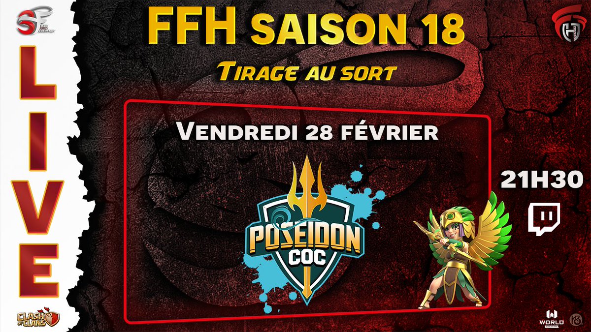Poseidon COC (@cocposeidon) on Twitter photo Rendez-vous à 21H30 sur twitch.tv/poseidon_coc pour le tirage au sort de
<a href="/3Fcoc/">French Family</a> saison 18 !
#ClashOfClans <a href="/CoCEsports/">Clash of Clans Esports</a> Rendez-vous à 21H30 sur twitch.tv/poseidon_coc pour le tirage au sort de
<a href="/3Fcoc/">French Family</a> saison 18 !
#ClashOfClans <a href="/CoCEsports/">Clash of Clans Esports</a>