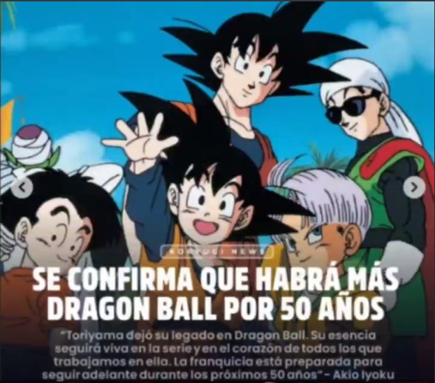 Ya he visto el ultimo cap de Daima,siempre se me hace un sentimiento agridulce cuando termina una serie de Dragon Ball🥲gracias a los qe me han acompañado viéndola

hace poco salió la noticia que tendremos material de Dragon Ball por 50 años mas,Dragon Ball por toda la eternidad