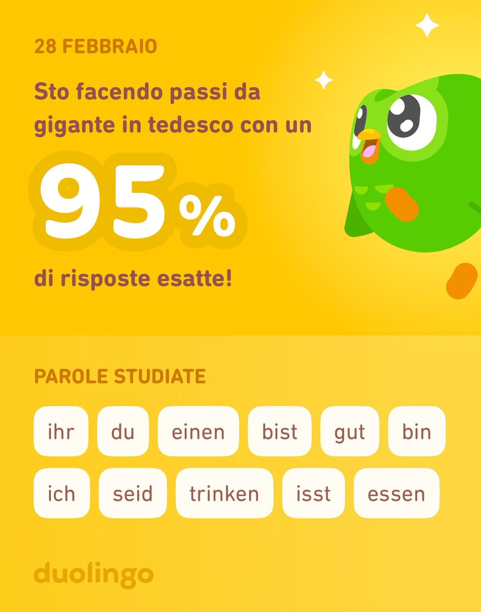 Chryptian24's tweet photo. Sto studiando tedesco su Duolingo! È gratis, efficace e divertente. https://t.co/cr7WKPFdym