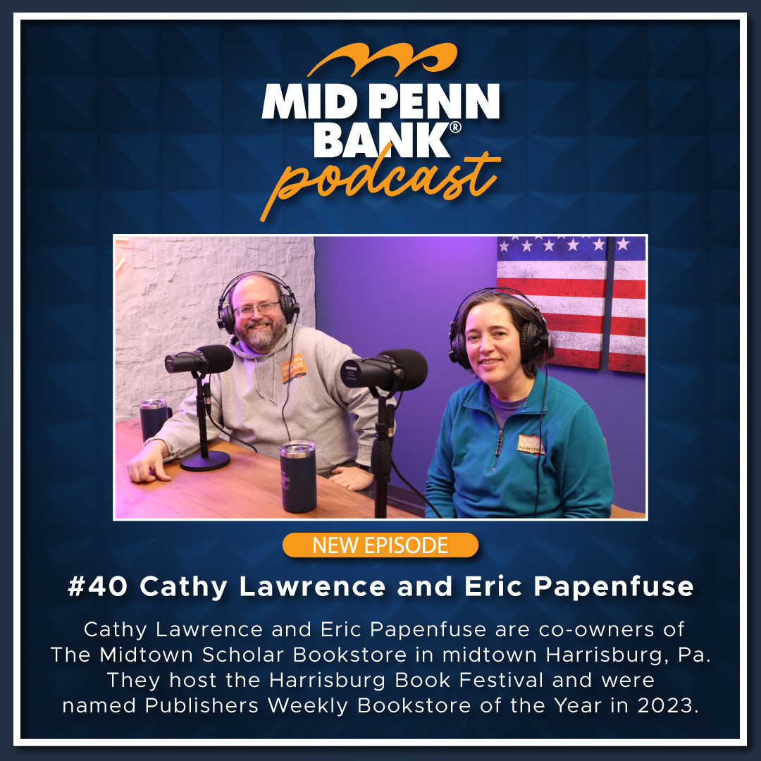 Please listen to our latest podcast episode for a conversation with Cathy Lawrence and Eric Papenfuse, co-owners of The Midtown Scholar Bookstore.
#CommunityBanking #MPBPodcast

 Link to audio podcast: tinyurl.com/2kye9ztb

 Link to video podcast: youtu.be/50XQQ13PeSs