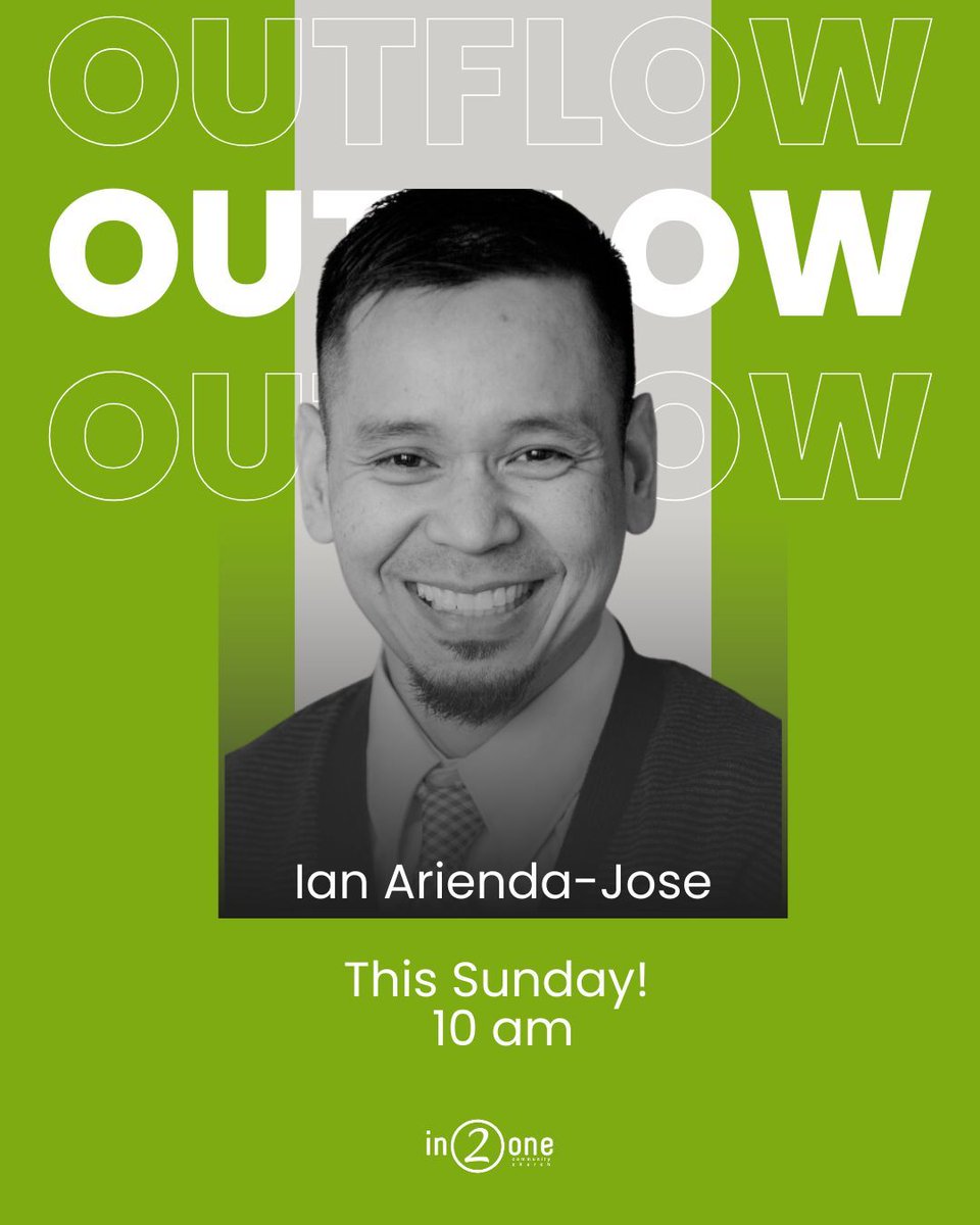 in2onechurch's tweet image. This Sunday we welcome Ian Arienda-Jose, Associate Pastor of Christ Emmanuel Community Church, to be our guest preacher. Ian is passionate about inspiring & equipping people to love God wholeheartedly & live out their faith. Join us Sunday at 10am. #outflow #KingdomofGod #in2one