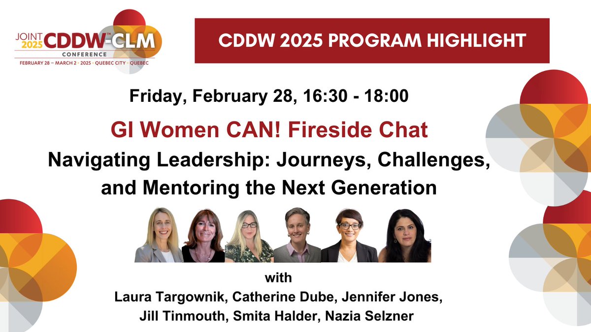 All are welcome to the GIWomenCAN! session on Navigating Leadership: Journeys, Challenges, and Mentoring the Next Generation — see you there this afternoon! #CDDWCLM2025 @laura_tee_mdgi