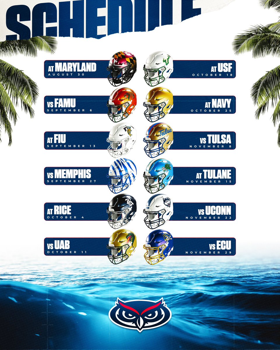 FAUFootball's tweet image. SCHEDULE DROP๐ฃ๏ธ
Our 2025 schedule is live!๐จ
#WIP๐๏ธ