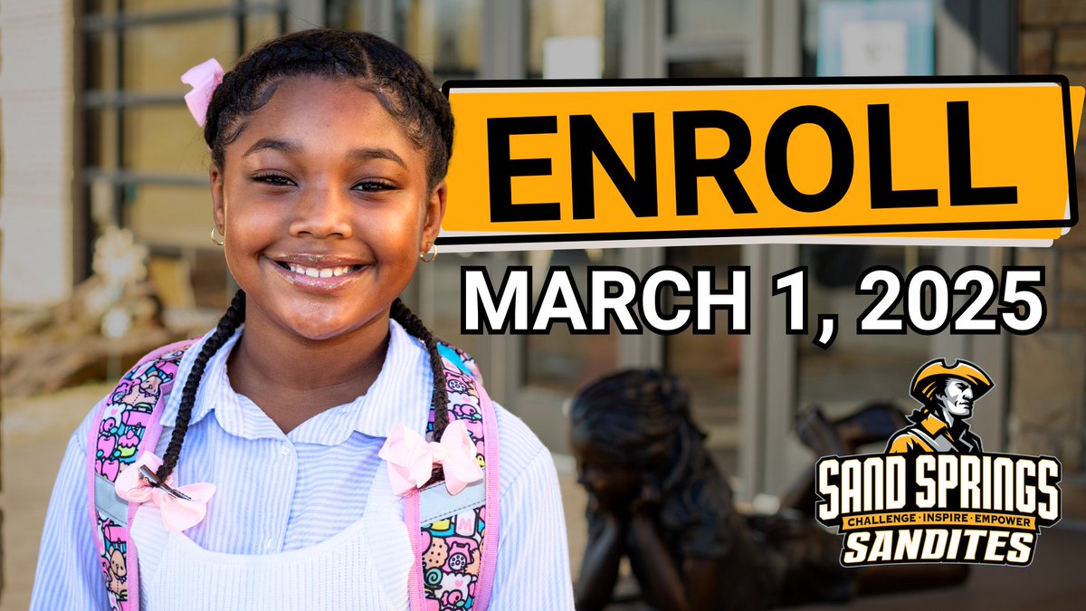 Sand Springs Public Schools (@sandspringsps) on Twitter photo 🎉 ENROLLMENT IS NOW OPEN 🎉
Enrollment/registration for the 2025-26 school year is open for current and new students.
Learn more and enroll/register your student: sandites.org/page/enrollmen… 🎉 ENROLLMENT IS NOW OPEN 🎉
Enrollment/registration for the 2025-26 school year is open for current and new students.
Learn more and enroll/register your student: sandites.org/page/enrollmen…