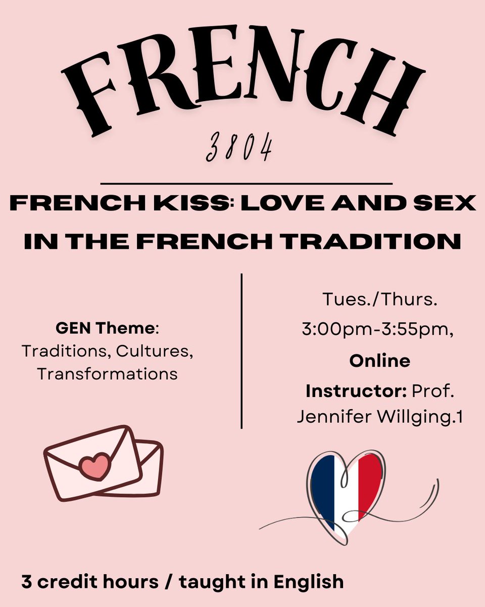 AUTUMN '25 COURSE OFFERING:
French 3804; French Kiss: Love and Sex in the French Tradition

For more information, please visit the link below:
frit.osu.edu/autumn-2025-co…