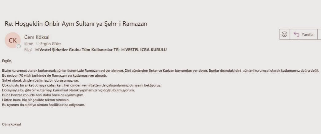 Bir insan kendi ülkesinin değerlerine bu kadar yabancı olabilir mi?

Yazıklar olsun sana Cem Köksal!!!

Biz de seni uyarıyoruz:
Milletin Ramazanına karışma, işine bak. 

#VestelBoykot