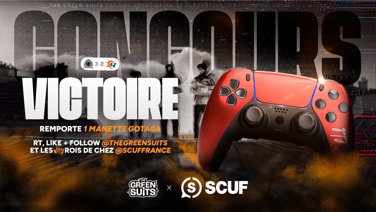 The Green Suits (@thegreensuits) on Twitter photo UNE MANETTE SCUF À GAGNER 🚨
C’est avec beaucoup d’émotions que nous vous annonçons notre premier jeu concours en collaboration avec <a href="/ScufFrance/">SCUF France</a> 🤩
Pour participer :
- RT x Follow <a href="/ScufFrance/">SCUF France</a> & <a href="/TheGreenSuits/">The Green Suits</a> 💚
Tirage au sort le 01/03 à 18H.
scuf.co/TGS UNE MANETTE SCUF À GAGNER 🚨
C’est avec beaucoup d’émotions que nous vous annonçons notre premier jeu concours en collaboration avec <a href="/ScufFrance/">SCUF France</a> 🤩
Pour participer :
- RT x Follow <a href="/ScufFrance/">SCUF France</a> & <a href="/TheGreenSuits/">The Green Suits</a> 💚
Tirage au sort le 01/03 à 18H.
scuf.co/TGS