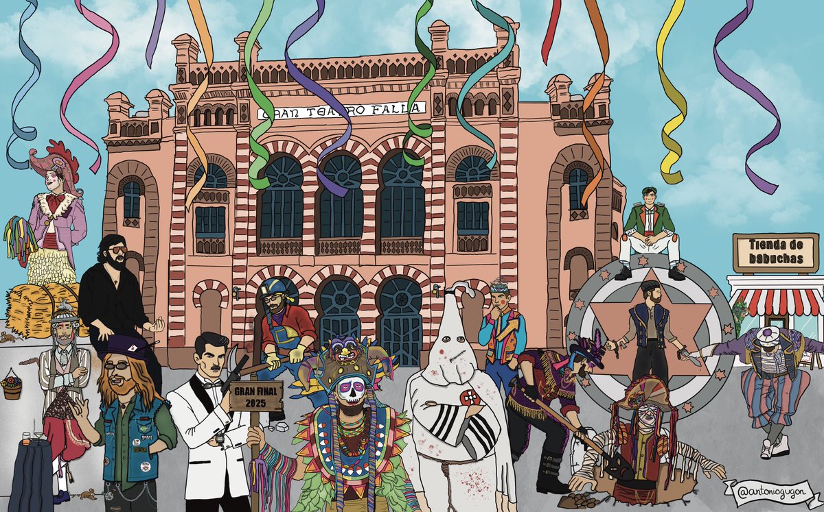 Como ya tenía a muchos dibujados pensé: y si hago a todos los finalistas? Feliz carnaval 🎭 #COAC2025FINAL